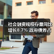 社会融资规模存量同比增长8.7% 政府债券占比提升引关注(图4) 社会融资规模存量同比增长8.7% 政府债券占比提升引关注(图4)