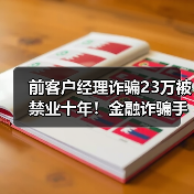 前客户经理诈骗23万被禁业十年！金融诈骗手法揭秘