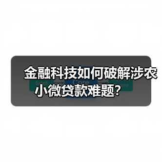 金融科技如何破解涉农小微贷款难题?(图4) 金融科技如何破解涉农小微贷款难题?(图4)