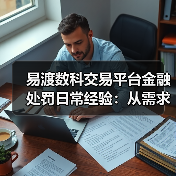 易渡数科交易平台金融处罚日常经验:从需求判断到使用维护(图1) 易渡数科交易平台金融处罚日常经验:从需求判断到使用维护(图1)