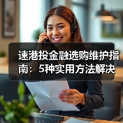 速港投金融选购维护指南：5种实用方法解决常见问题